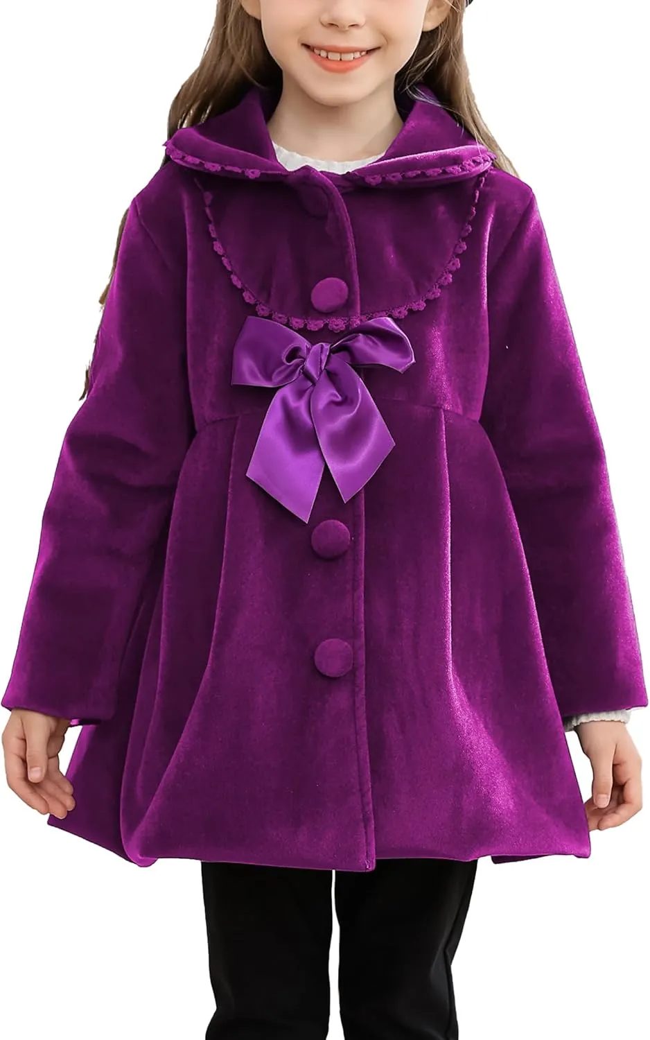 2-7T Toddler Girls Trench Coat Windbreaker Winter Warm Jacket Overcoat Cloak