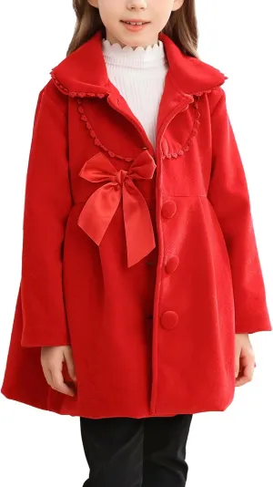 2-7T Toddler Girls Trench Coat Windbreaker Winter Warm Jacket Overcoat Cloak