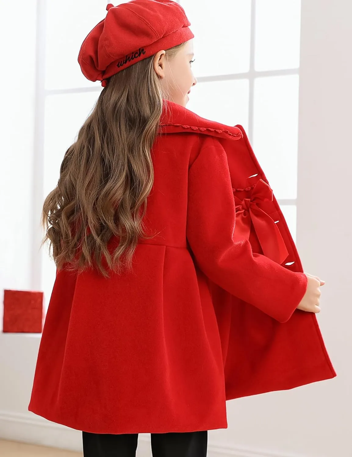 2-7T Toddler Girls Trench Coat Windbreaker Winter Warm Jacket Overcoat Cloak