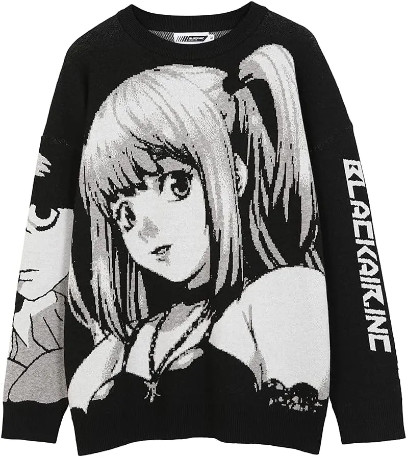 Anime Girl Figure Sweater Graphic Long Sleeve Oversize Knitwear Sweatshirt Unisex 3D