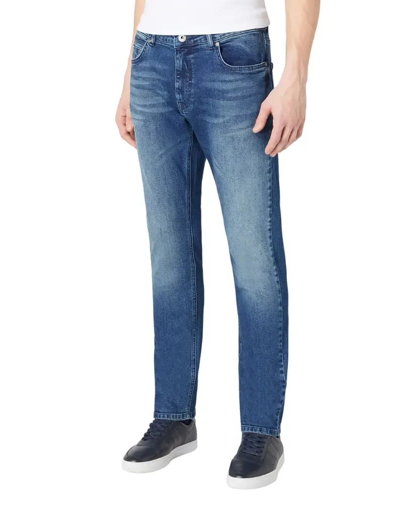 Apollo Stone Wash Slim Fit Jeans - Mid Blue