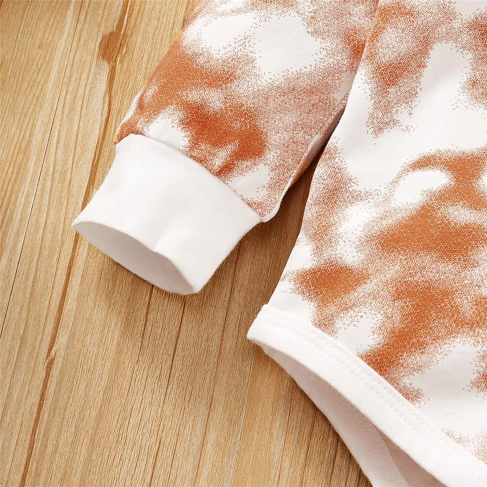 Baby Unisex Crew Neck Long Sleeve Tie Dye Romper & Pants Baby Romper Wholesale