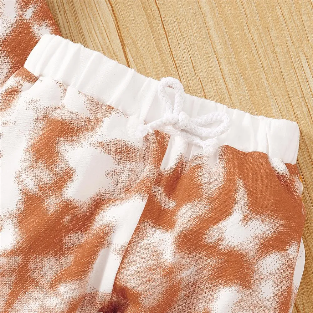 Baby Unisex Crew Neck Long Sleeve Tie Dye Romper & Pants Baby Romper Wholesale