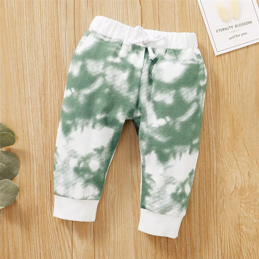 Baby Unisex Crew Neck Long Sleeve Tie Dye Romper & Pants Baby Romper Wholesale