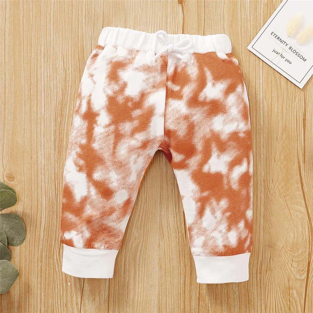 Baby Unisex Crew Neck Long Sleeve Tie Dye Romper & Pants Baby Romper Wholesale