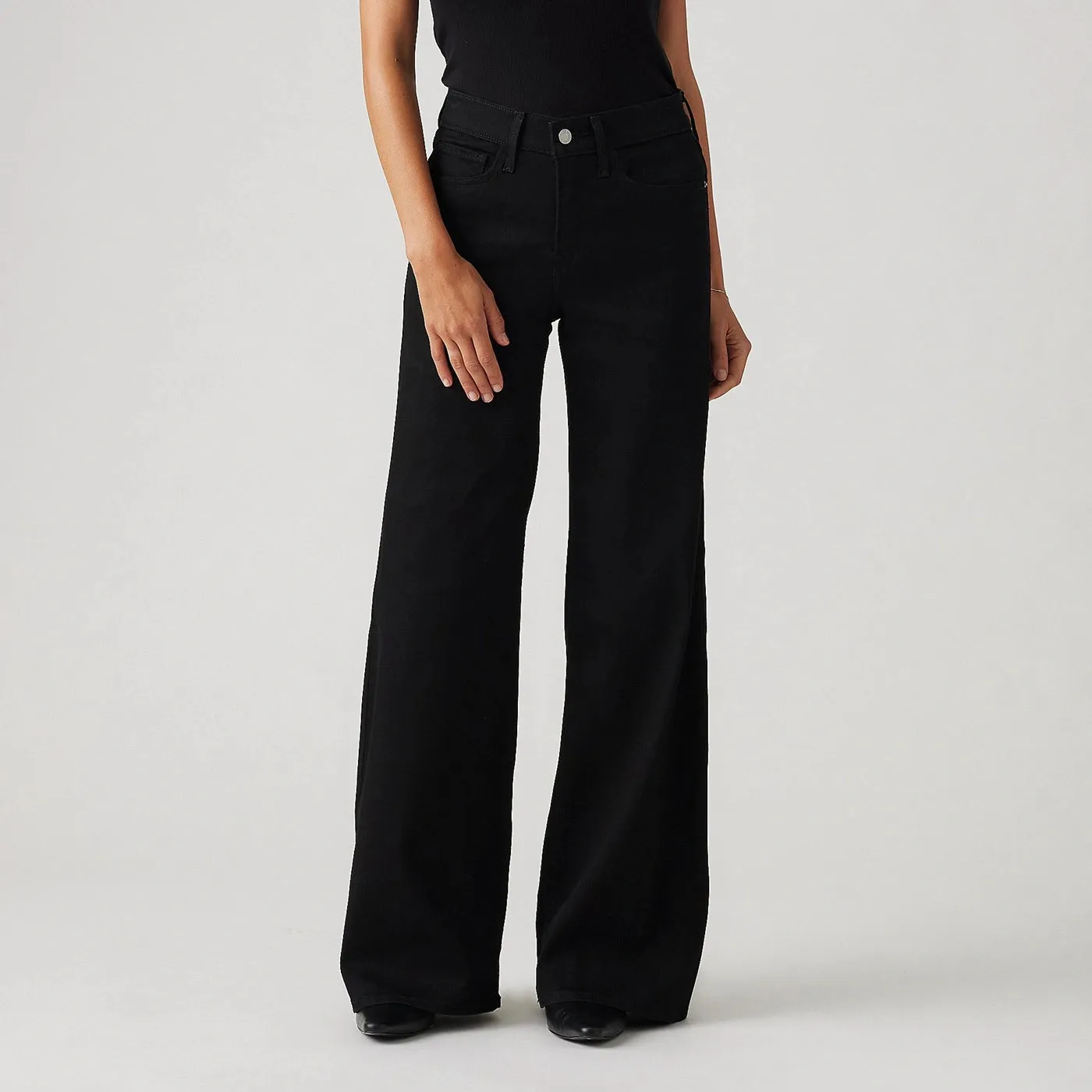 Black Soft Wide Leg Jeans