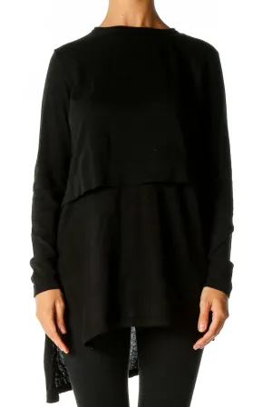Black Solid Chic Sweater