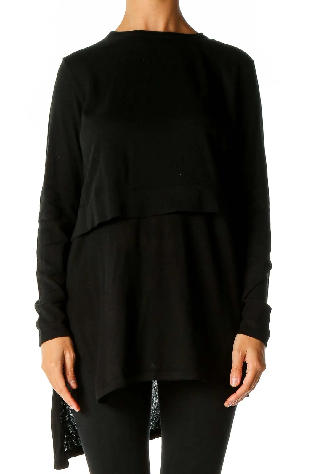 Black Solid Chic Sweater