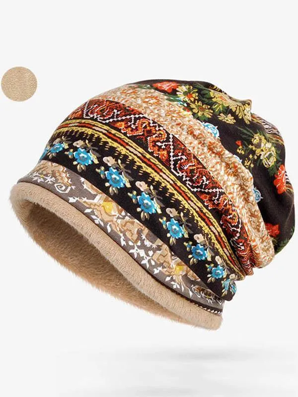 Bohemia Floral With Plush Hat Accessories