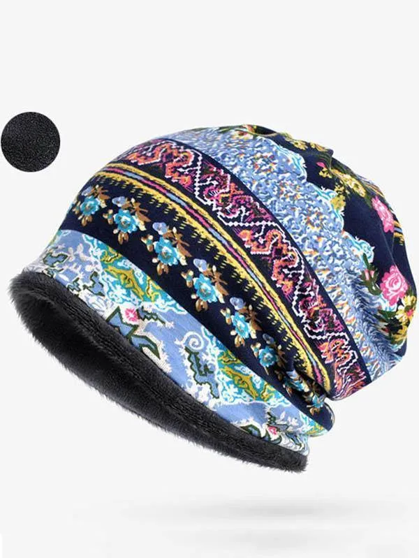 Bohemia Floral With Plush Hat Accessories