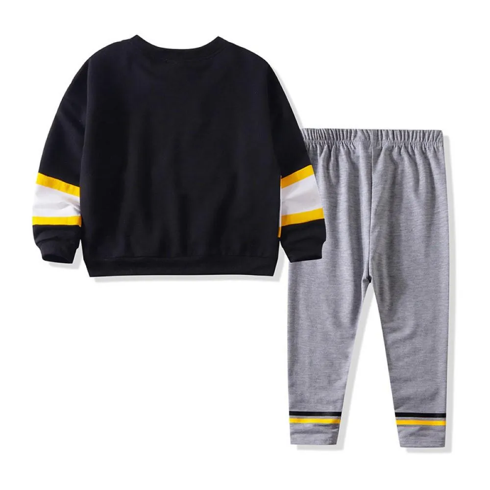 Boys Number Eight Printed Long Sleeves Top & Pants Boys Casual Suits