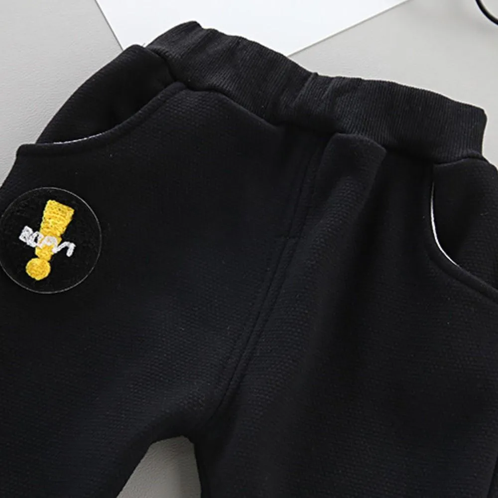 Boys Stripe Pattern Hooded Long Sleeves Top & Pants Boys Casual Suits