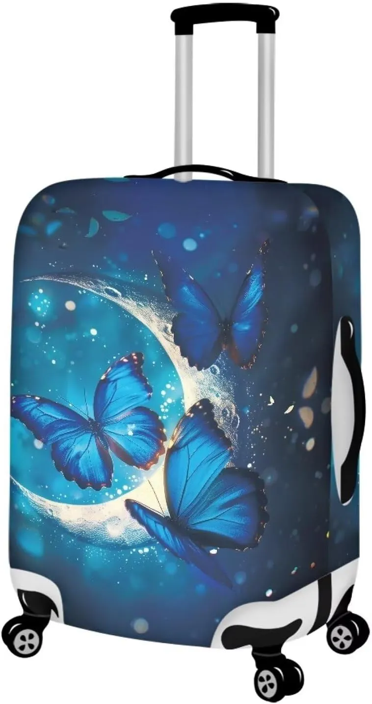 Butterfly Moon Luggage Cover Anti-Scratch Suitcase Cover Luggage Protective Accessories for Kids & Adults, S (Fit 18-21 Inch Suitcase)
