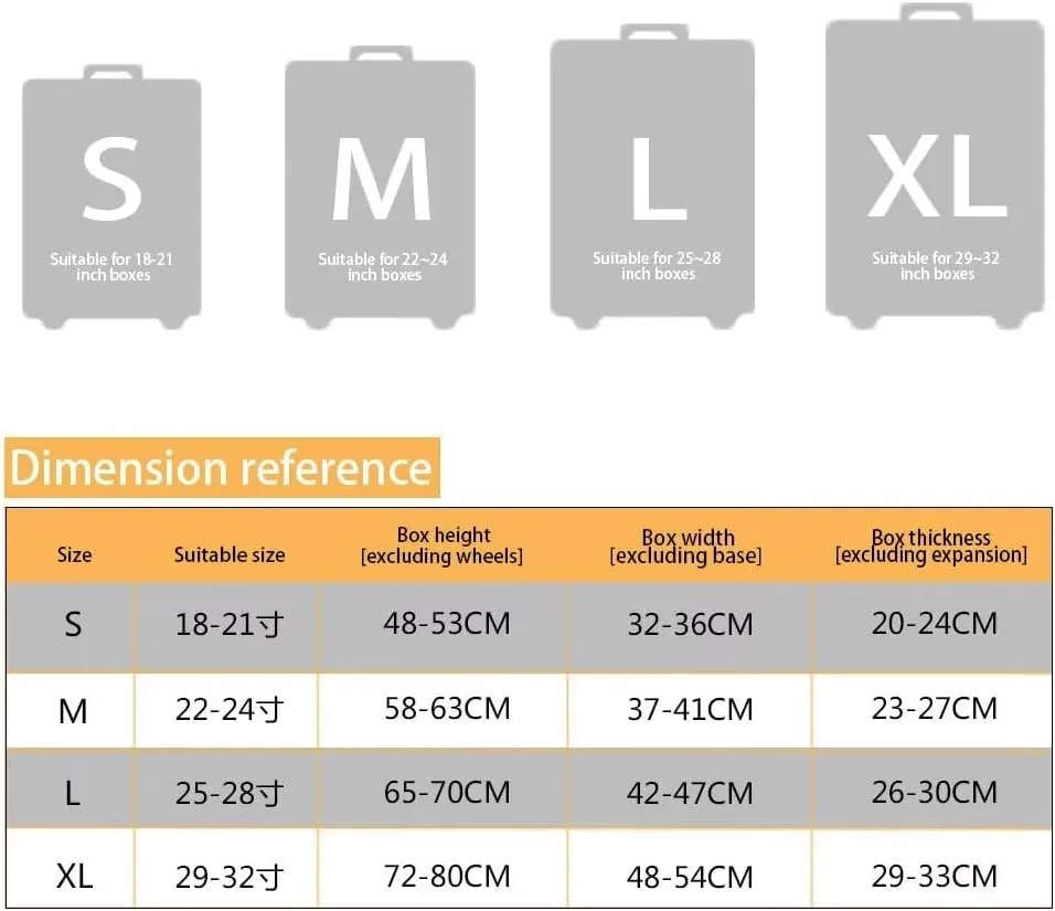 Butterfly Moon Luggage Cover Anti-Scratch Suitcase Cover Luggage Protective Accessories for Kids & Adults, S (Fit 18-21 Inch Suitcase)