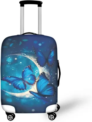 Butterfly Moon Luggage Cover Anti-Scratch Suitcase Cover Luggage Protective Accessories for Kids & Adults, S (Fit 18-21 Inch Suitcase)