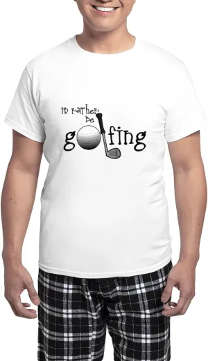 CafePress Id Rather Be Golfing Pajamas Men's Novelty Light Pajama Set, Comfortable PJ Sleepwear