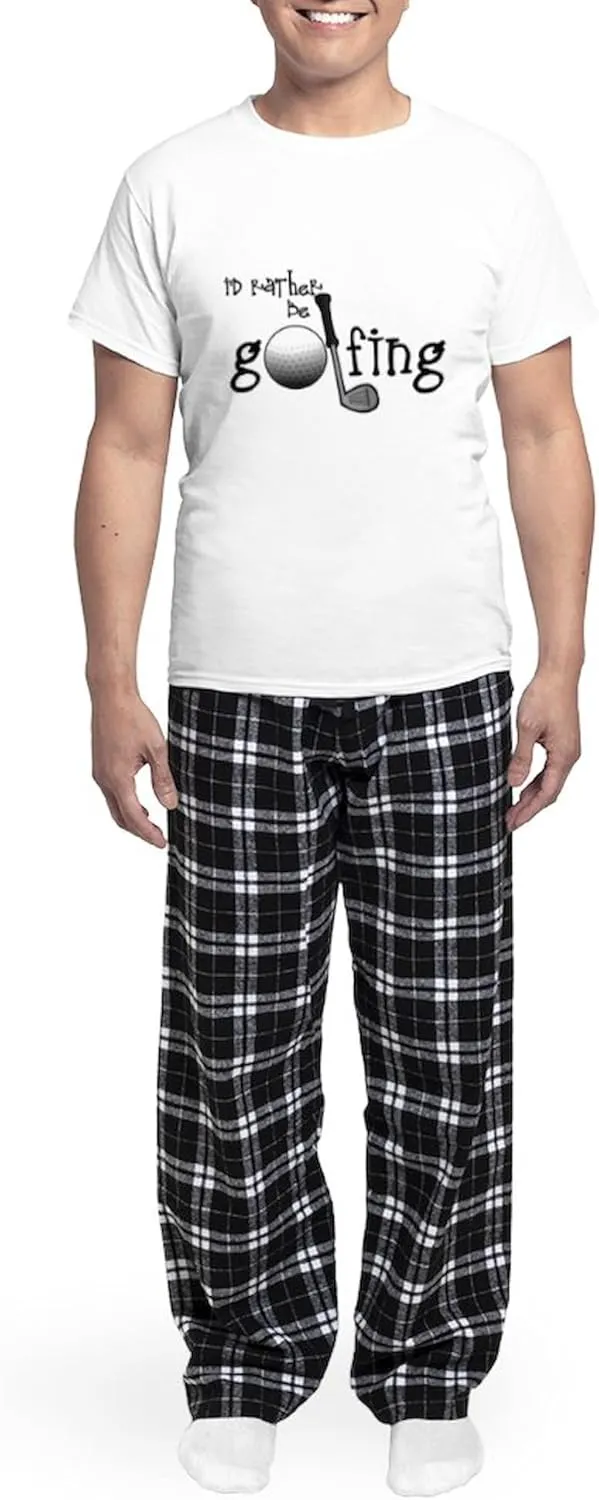 CafePress Id Rather Be Golfing Pajamas Men's Novelty Light Pajama Set, Comfortable PJ Sleepwear