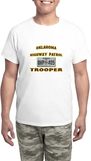 CafePress Oklahoma Highway Patrol Men's Light Pajamas Men's Novelty Light Pajama Set, Comfortable PJ Sleepwear