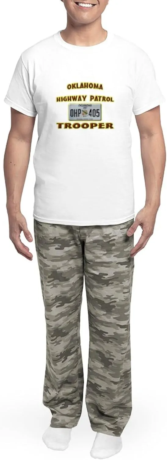 CafePress Oklahoma Highway Patrol Men's Light Pajamas Men's Novelty Light Pajama Set, Comfortable PJ Sleepwear