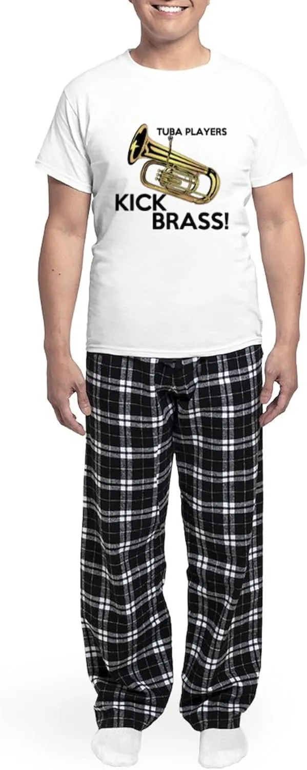CafePress Tuba Players Kick Brass Pajamas Men's Novelty Light Pajama Set, Comfortable PJ Sleepwear