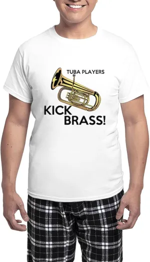 CafePress Tuba Players Kick Brass Pajamas Men's Novelty Light Pajama Set, Comfortable PJ Sleepwear