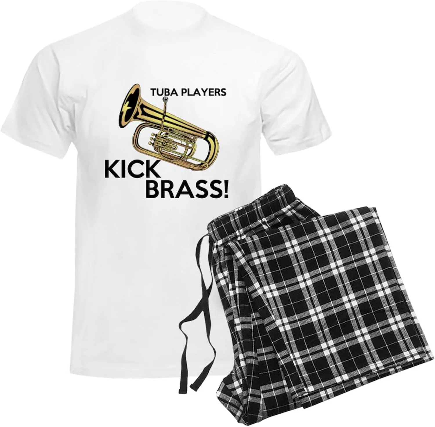 CafePress Tuba Players Kick Brass Pajamas Men's Novelty Light Pajama Set, Comfortable PJ Sleepwear