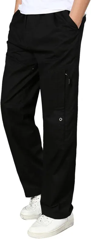 Cargo Pants for Men Relaxed Fit Sweatpants Gym Training Workout Pants Slim Fit with Zipper Pockets Men's Golf Joggers