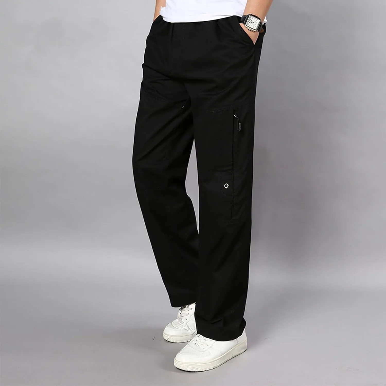 Cargo Pants for Men Relaxed Fit Sweatpants Gym Training Workout Pants Slim Fit with Zipper Pockets Men's Golf Joggers