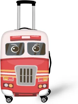 Cartoon Fire Truck Luggage Cover Anti-Scratch Suitcase Cover Luggage Protective Accessories for Kids & Adults, S (Fit 18-21 Inch Suitcase)