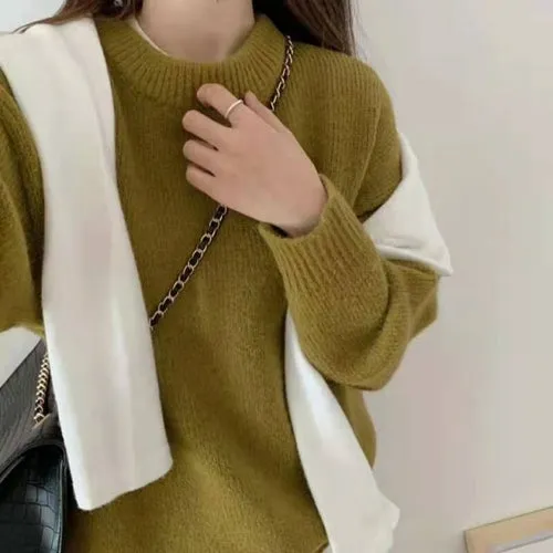 Cashmere Elegant Women Sweater Oversized Knitted Basic Pullovers