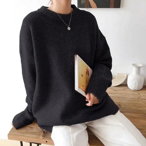 Cashmere Elegant Women Sweater Oversized Knitted Basic Pullovers
