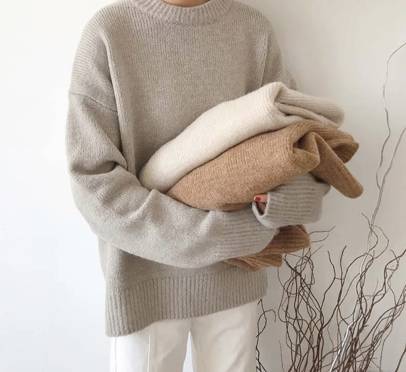Cashmere Elegant Women Sweater Oversized Knitted Basic Pullovers