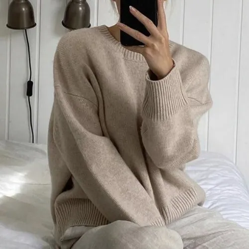 Cashmere Elegant Women Sweater Oversized Knitted Basic Pullovers