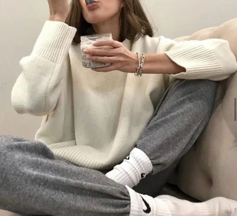 Cashmere Elegant Women Sweater Oversized Knitted Basic Pullovers