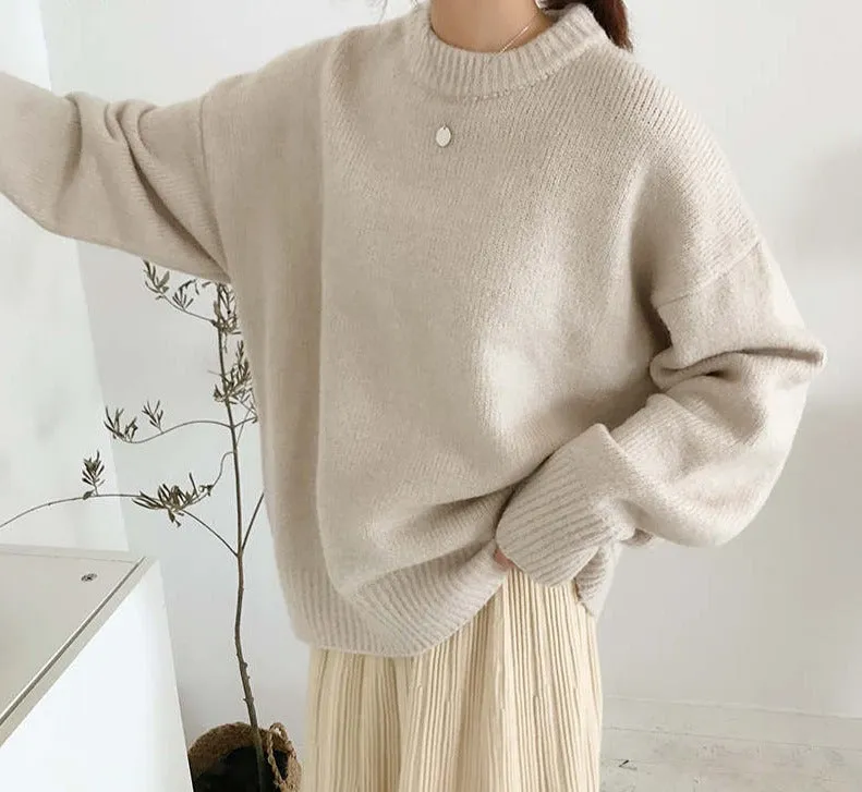 Cashmere Elegant Women Sweater Oversized Knitted Basic Pullovers