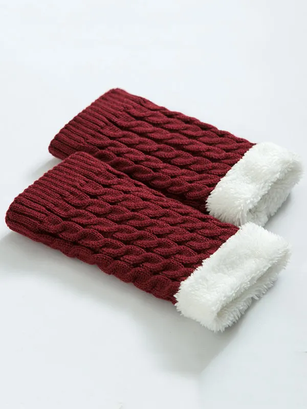 Casual Velvet Keep Warm Jacquard Leg Warmers Accessories