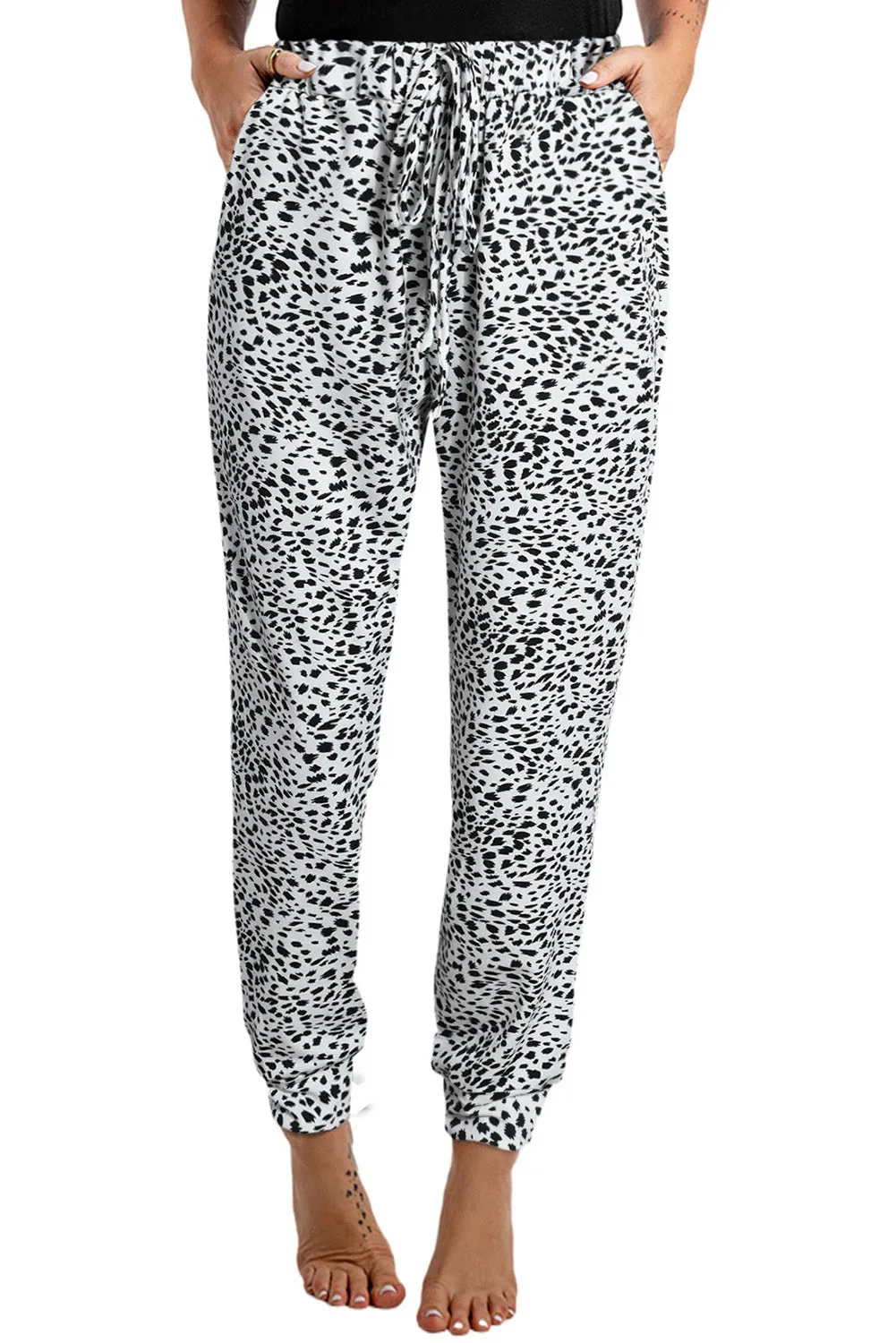 Cheetah Drawstring Lounge Jogger Pants