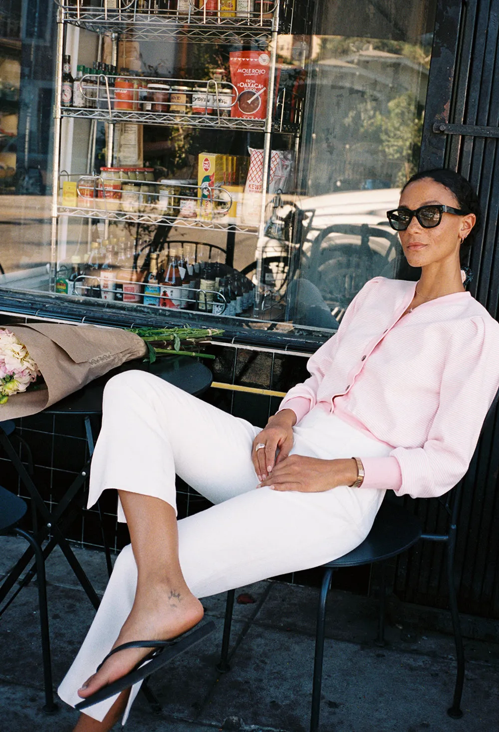 Cherie Pink   White Stripe Cardigan