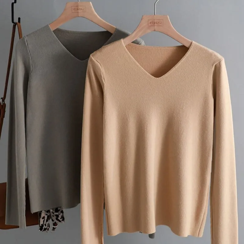 Chic and Casual Winter's Basic Long Sleeve Pullover Sweaters