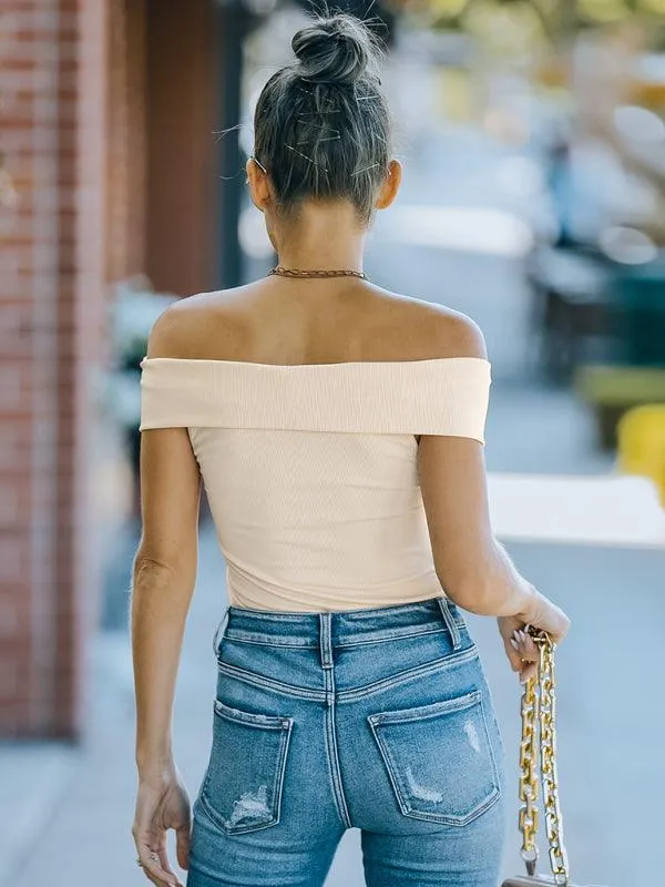 Chic Off-Shoulder Knit Blouse for Women