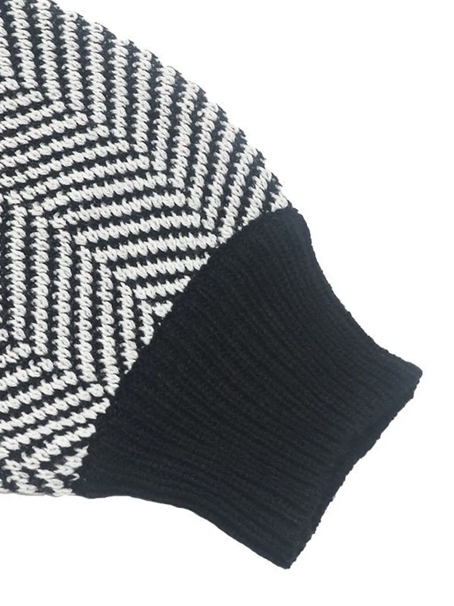 Chic Off-Shoulder Striped Knit Sweater