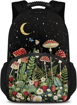 COEQINE Mushroom Backpack Insulated Lunch Bag Hiking Backpack Small Mushroom Water Resistant Lunch Backpack Insulated Cooler Backpack for Hiking Daypack Travel Accessories for Teacher Study