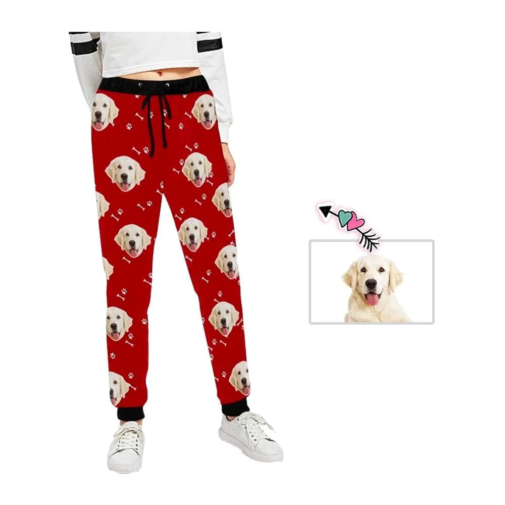 Custom Face Sweatpants Seamless Black Unisex Personalized All Over Print Closed Bottom Joggers