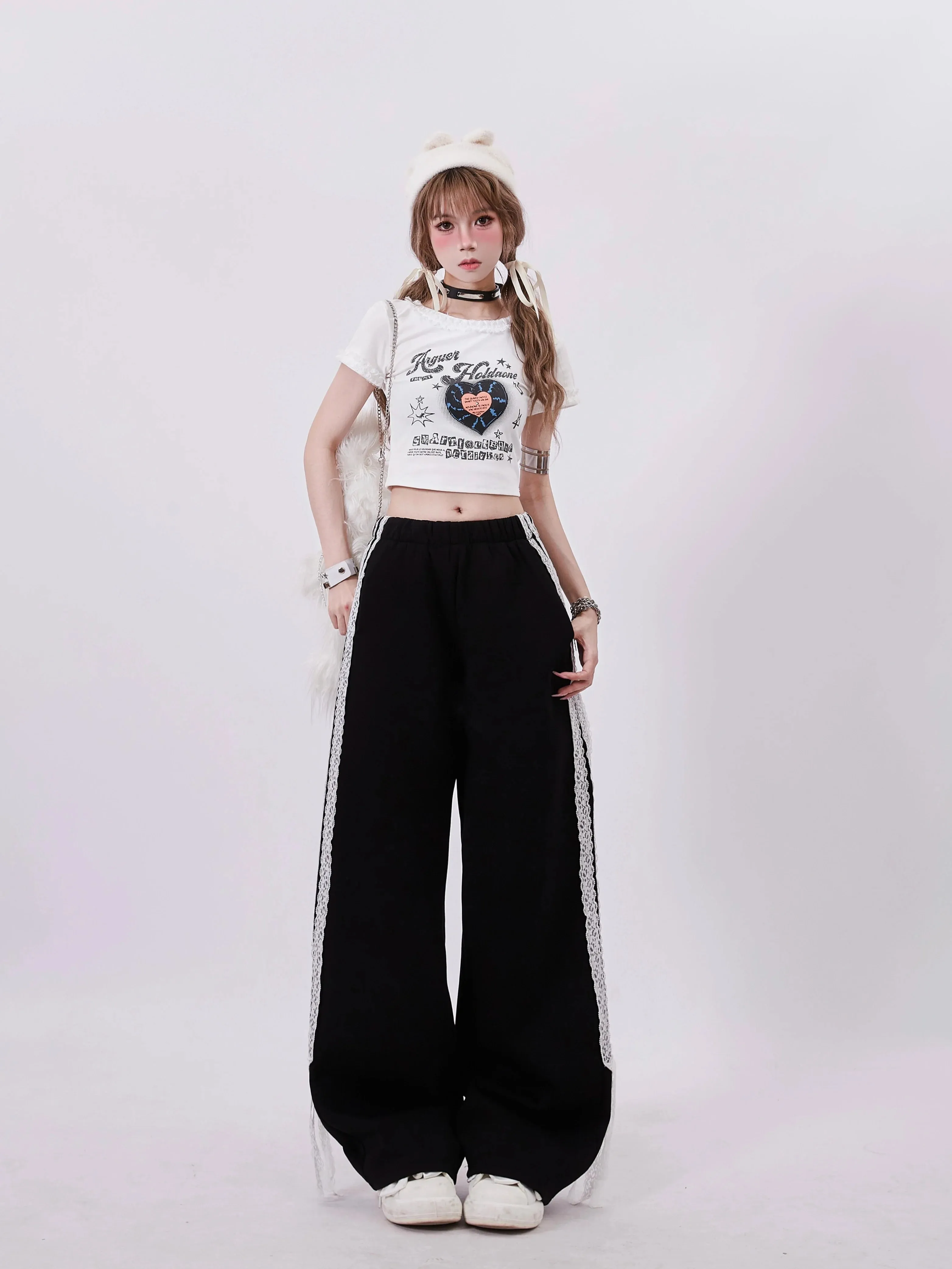 Dark Stripe Casual Side Pants