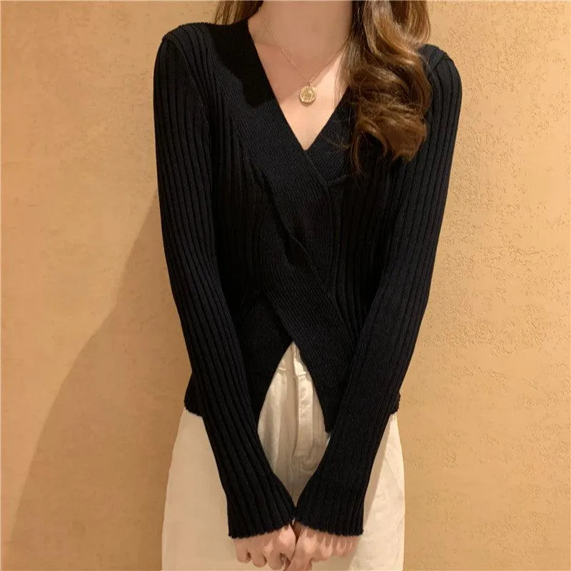Design cross knit sweater