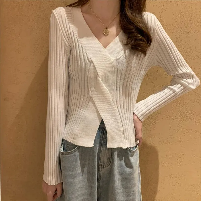 Design cross knit sweater