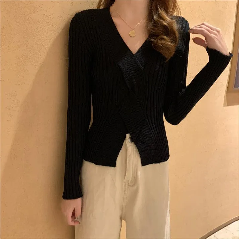 Design cross knit sweater