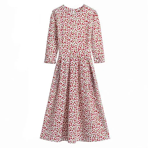 Elegant Dresses Women Vintage Floral Print A