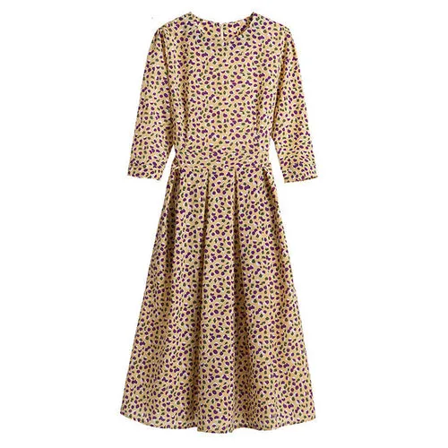 Elegant Dresses Women Vintage Floral Print A