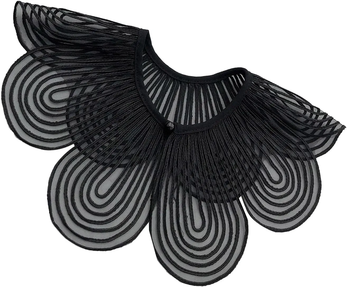 Elegant Embroidery Petals Cape Faux Collar For Women Fashion Enthusiasts Pearls Beaded Decorative Small Cloak Shawl Wrap